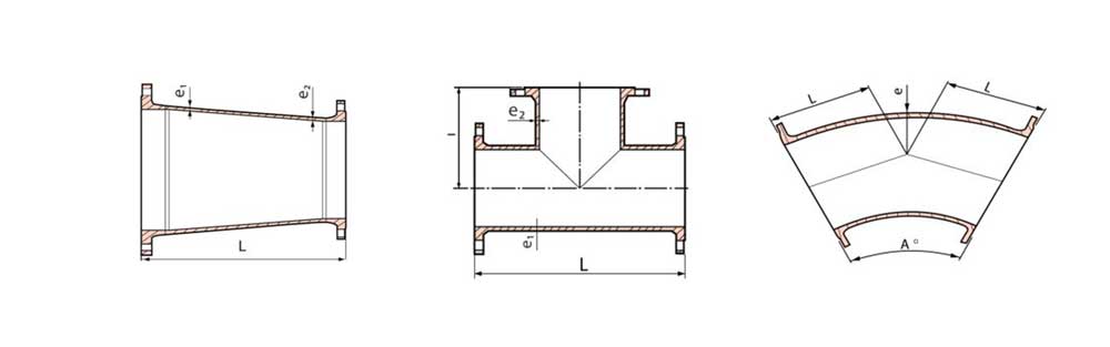 Fixed flanged ductile iron fittings