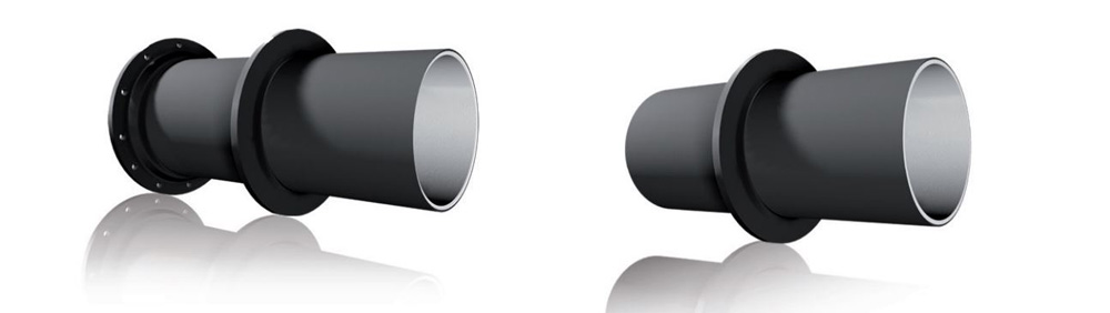 Flanged ductile iron pipes with or without puddle